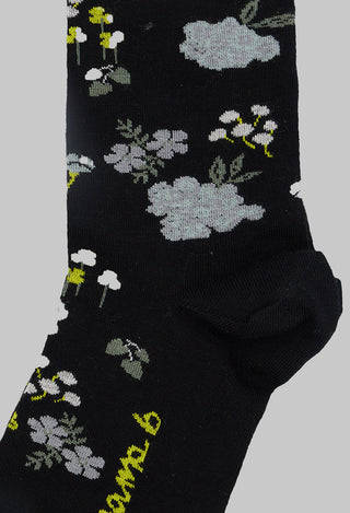 Basso F Floral Socks in Nero