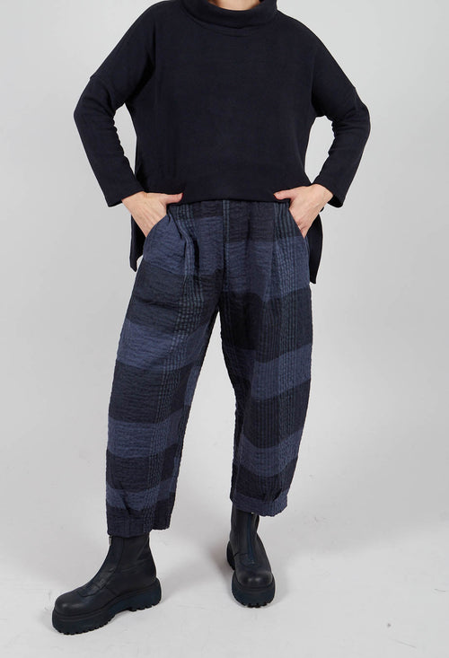 Bianco S Tsant Check Trousers in Notte