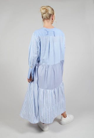 Boxy Smock Dress in Blue Stripe
