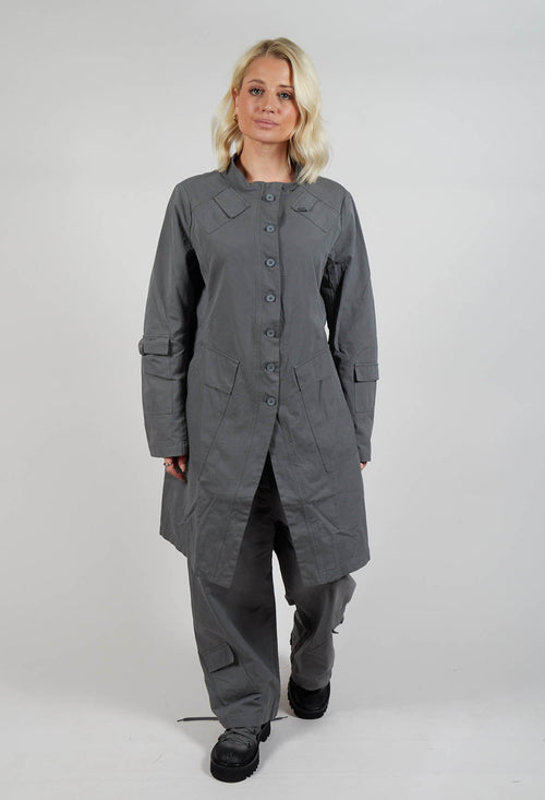 Button Through Utility Coat in Rock