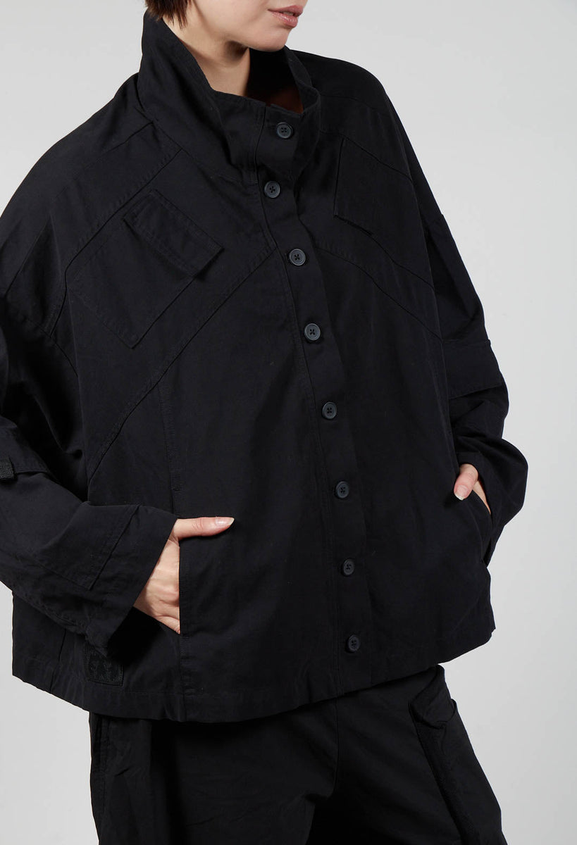 Button Through Utility Coat in Rock
