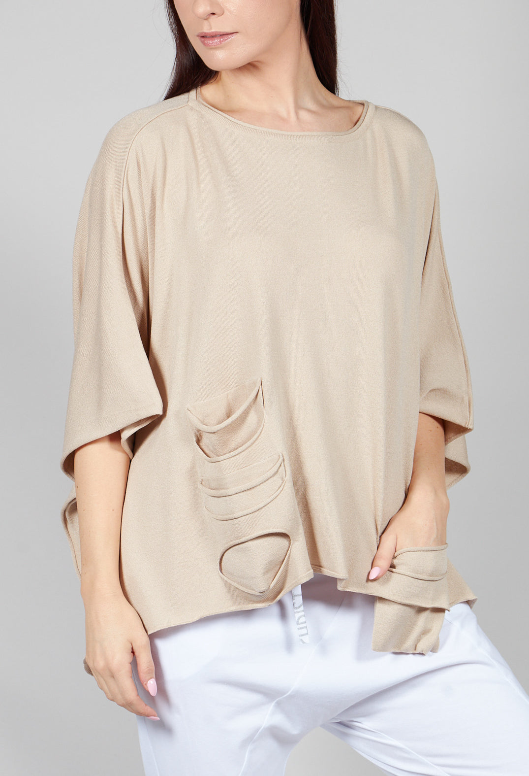 Cape Style Jumper in Sand