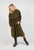 Collar Drawstring Dress in Olive