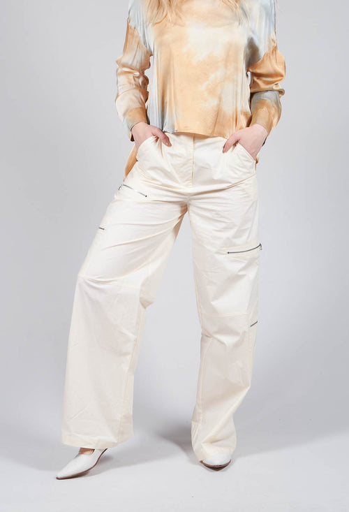 Cotton Cargo Trousers in Latte