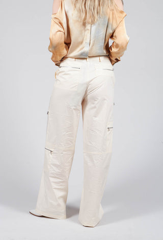 Cotton Cargo Trousers in Latte