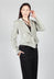 Cropped Velvet Jacket in Pearl Grey