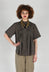 Pleated Front Blouse in Grey Brown
