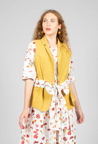 Sleeveless Blazer CC in Sun Yellow