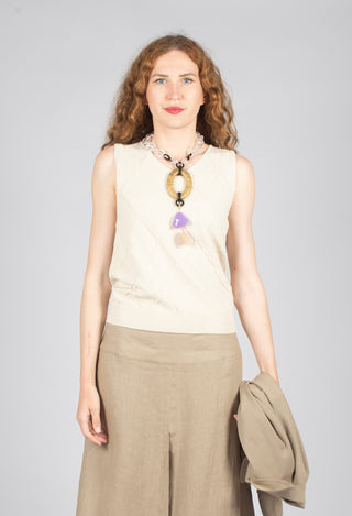 Sleeveless Vest in Greige