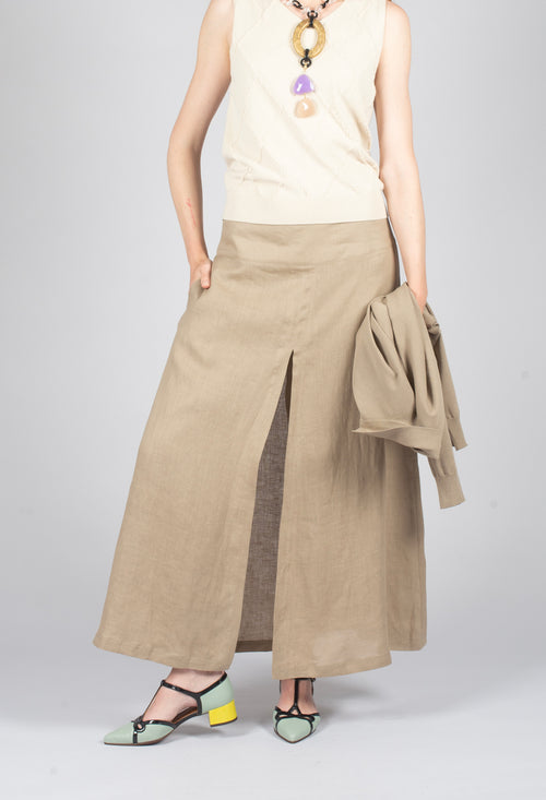 Wide Leg Trouser in Taupe