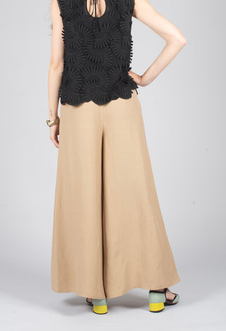 Fedra Flared Trousers in Cafe Au Lait