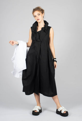 Ruffle Collar Dress in Friday Black