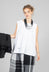 Sleeveless Swing Style T Shirt in White