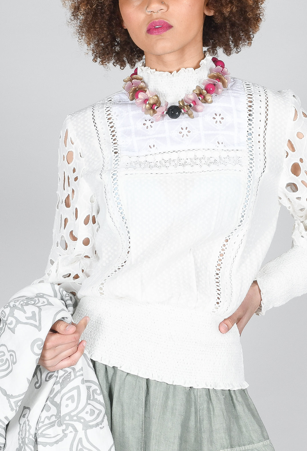 Lace Blouse in White