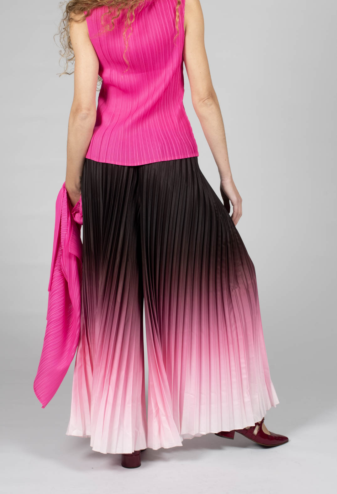 Boxy Trousers in Chocolate and Pink