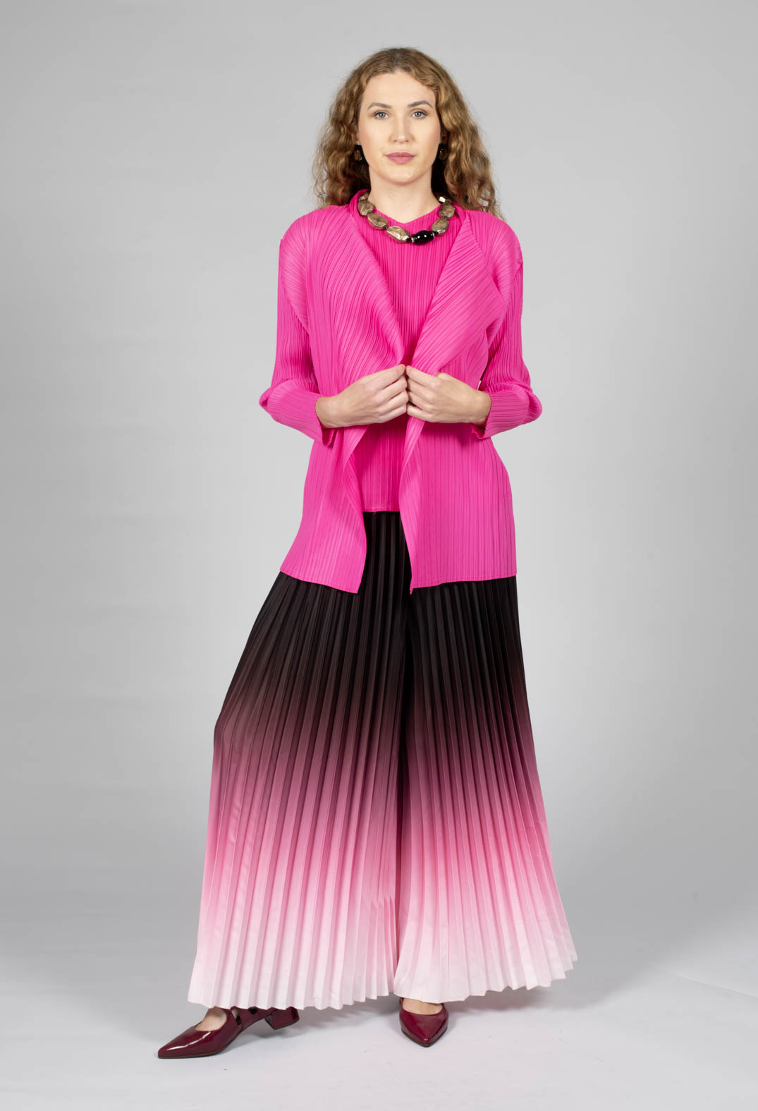 Boxy Trousers in Chocolate and Pink