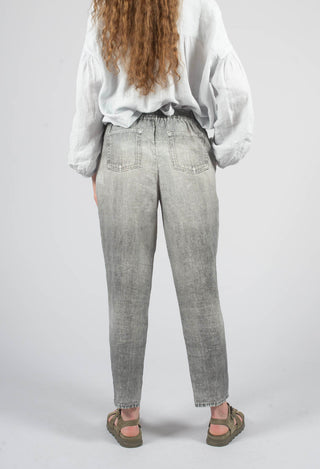 Long Geishan Pants in Grey Denim