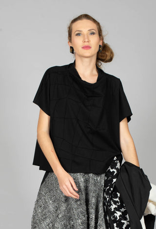 Patterned Front Top in Black