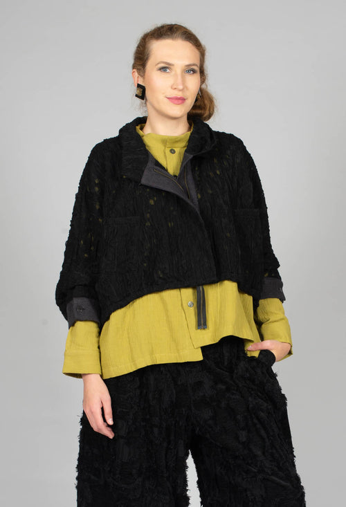 Stand Up Collar Jacket in Black