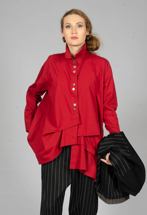Asymmetric Shirt in Red