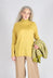 Fine Knit Turtleneck Top in Verde Cedro