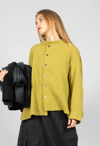 Collarless Shirt in Green