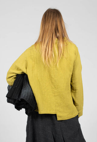 Collarless Shirt in Green