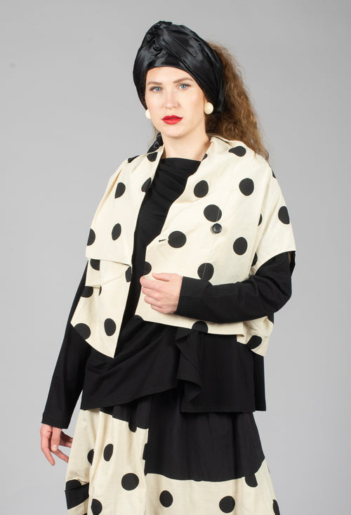 Sleeveless Spotted Shirt in Brown