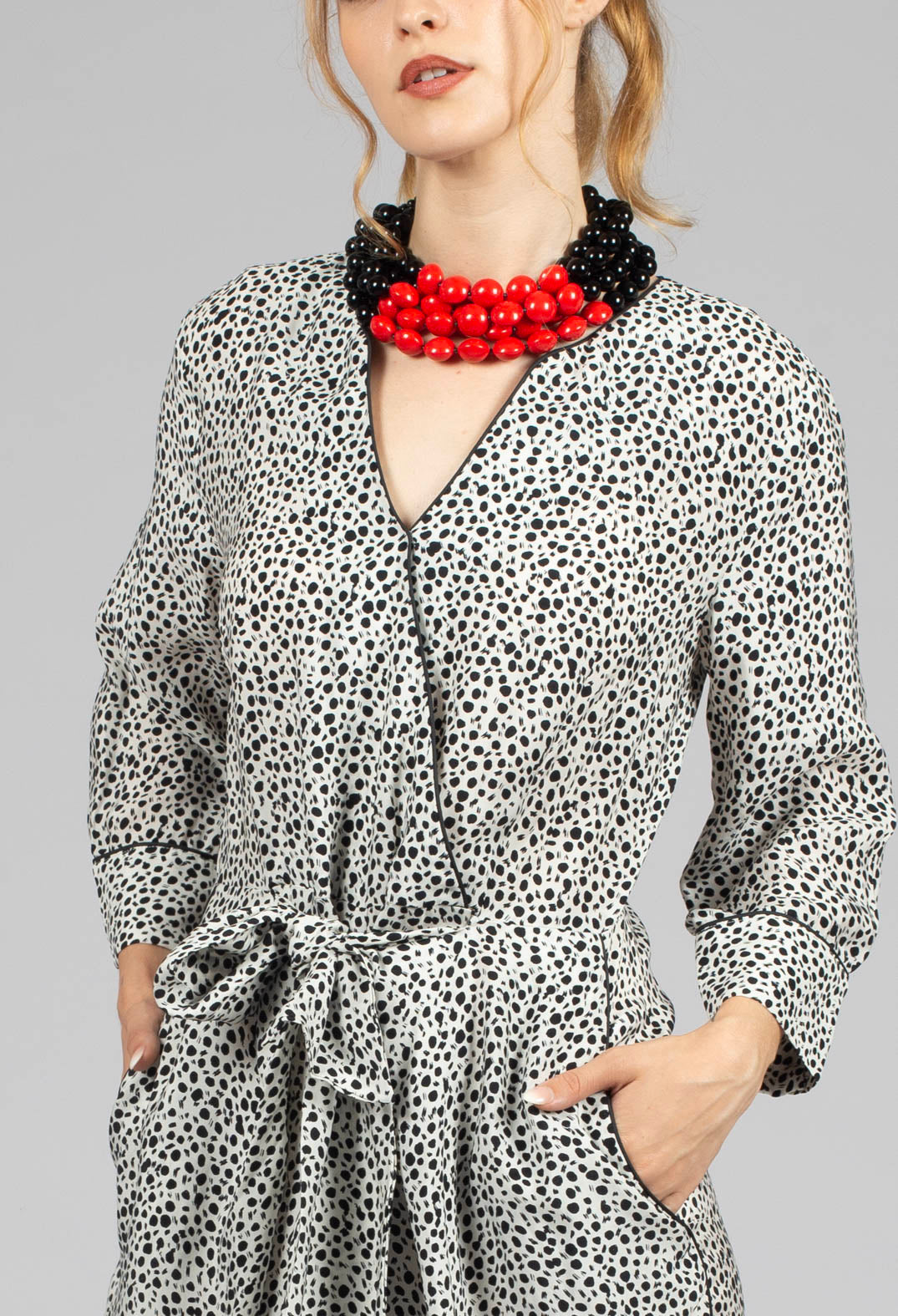 Dalmatian Print Jumpsuit in Black / White