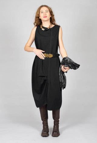 Prim Dress in Black with White Stripes