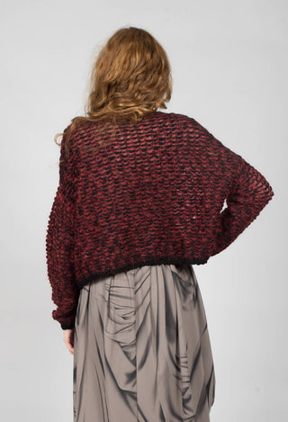 Open Knit Sweater in Scarlett Red