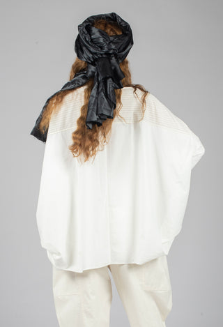 Oversized Shirt in Cream Pinstripe