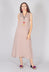 V-Neck Linen Dress in Dusky Pink