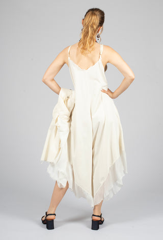 Asymmetric Hem Jumpsuit in Antique White
