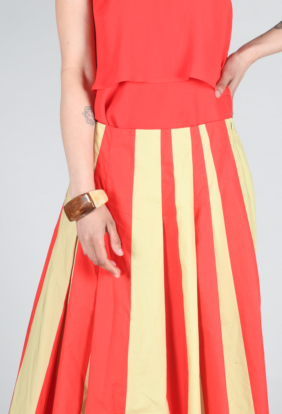 Striped Skirt in Line Print