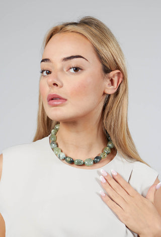Debra Necklace in Green Agate
