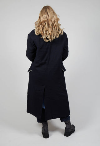 Double Breasted Coat in Navy Blue