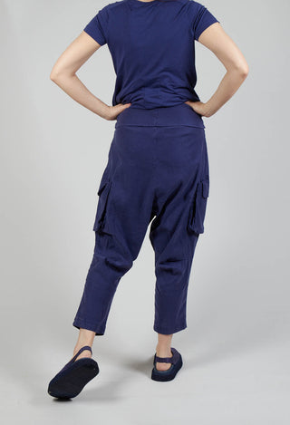 Drop Crotch Cargo Style Trousers in Azur