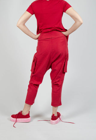 Drop Crotch Cargo Style Trousers in Chili
