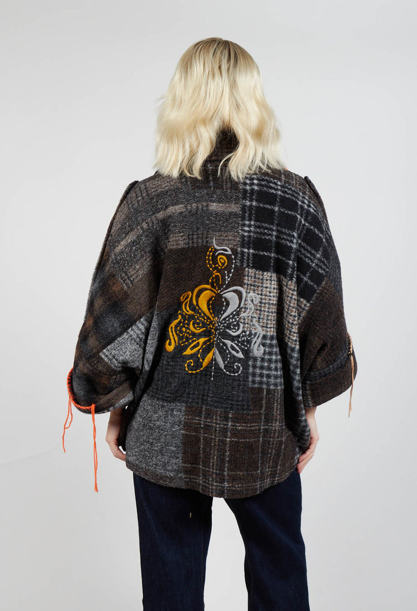 Dropped Shoulder Jacket in Grey Print – Olivia May