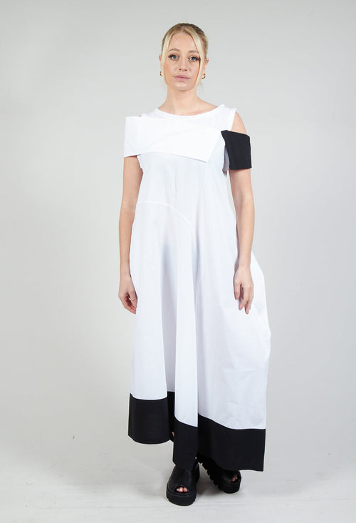 ELAN1 Dress in White with Black