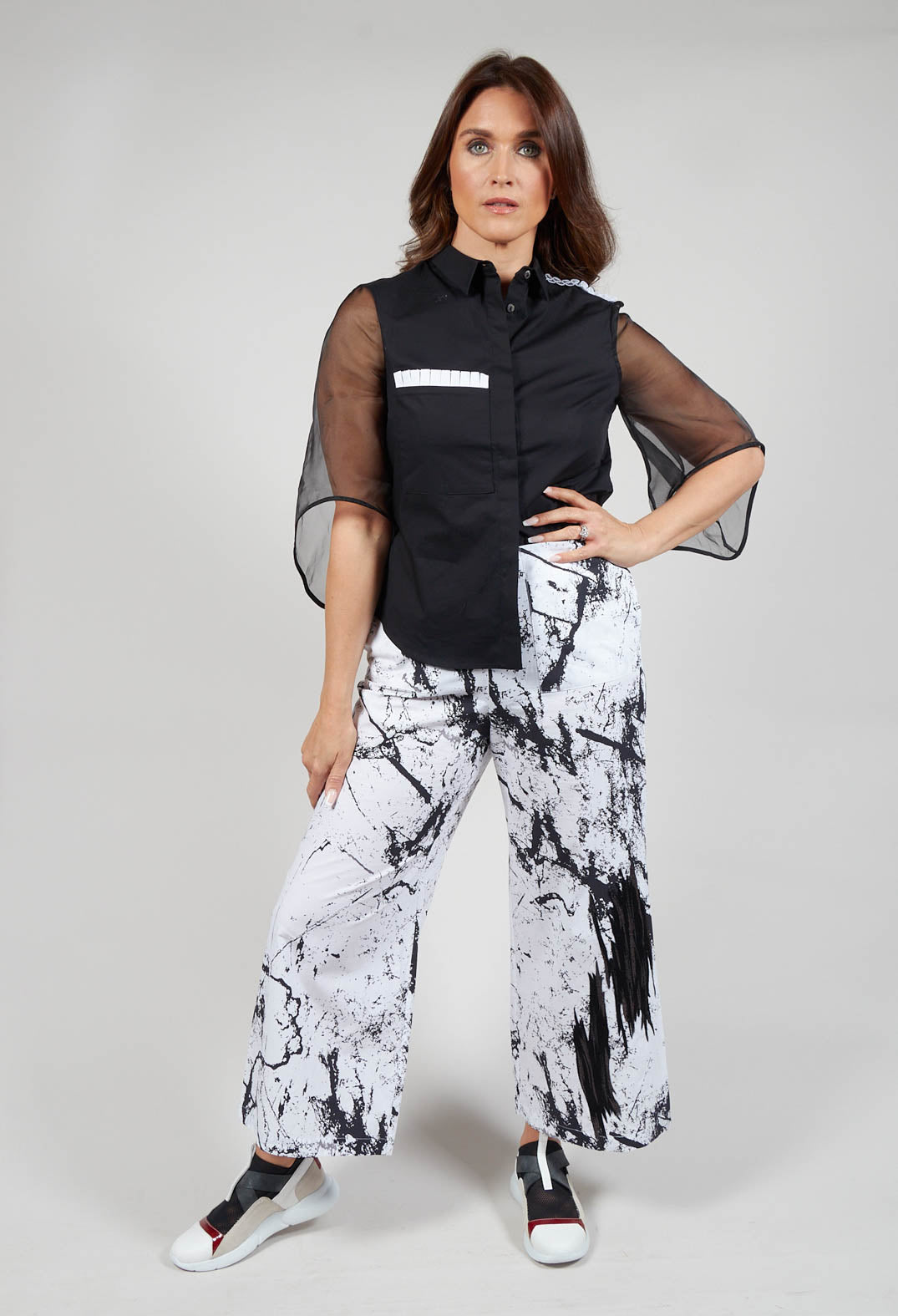 Wide Leg Trousers in Wakaba Gaia