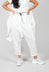 Button Up Drop Crotch Trousers in Star White