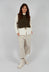 Cropped Sleeveless Cardigan in Moss Green