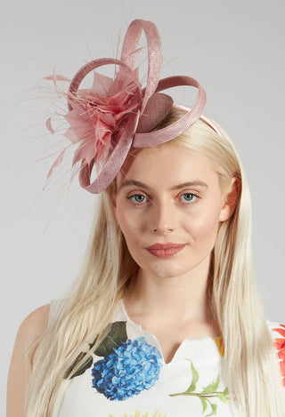 Feather Fascinator in Rose
