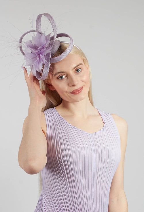 Feather Fascinator in Wisteria
