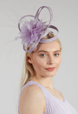 Feather Fascinator in Wisteria