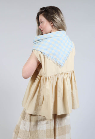 Gingham Square Scarf in Sky