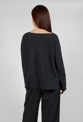 HK V Neck Oversized WS Jumper in Slate