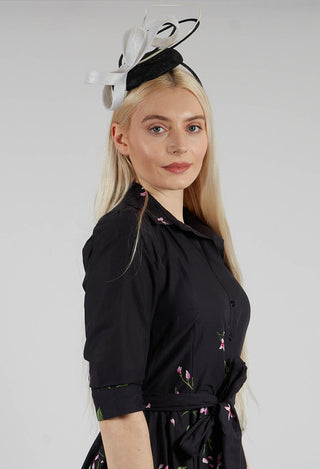 Headband Fascinator in Black and White